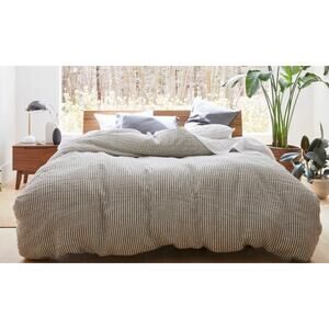 Brooklinen European Linen Gray Striped Duvet Set king/cali king